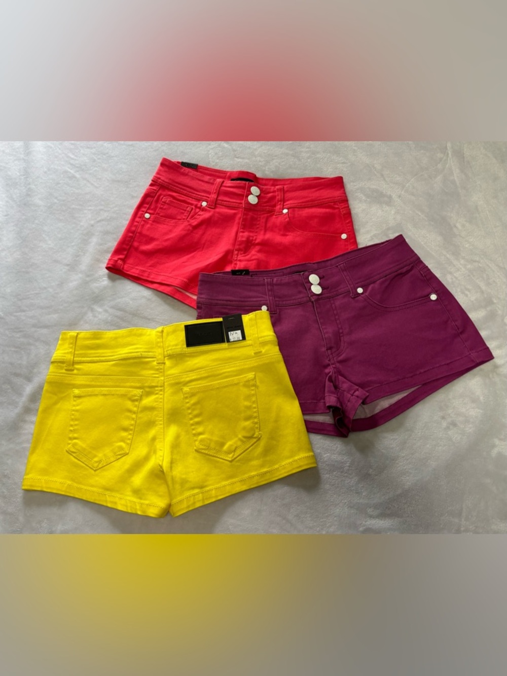 NWT Reve Jeans Neon Stretch Denim Shorts Bundle Set 3 - Medium